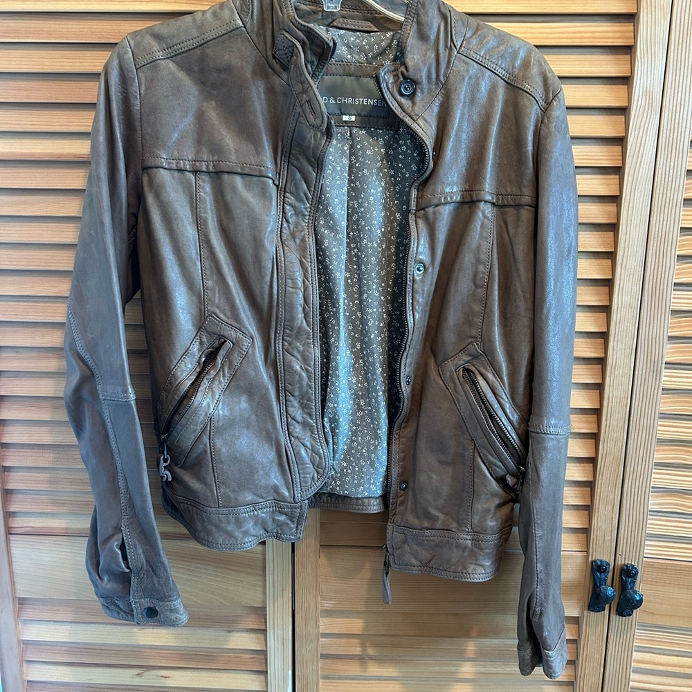 Classic Light Brown Leather Jacket